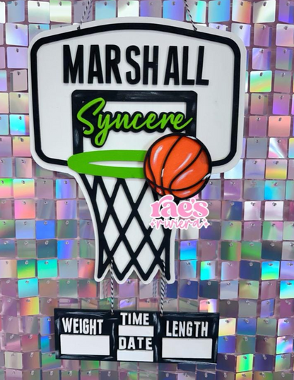 Basketball Hospital Door Hanger