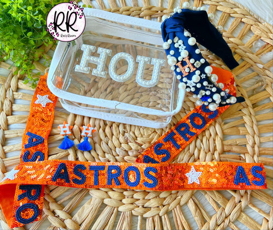 Astros Sequin Purse Strap