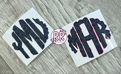 Black Leopard Monogram Sticker