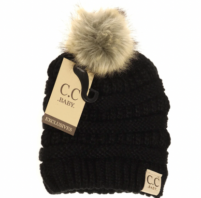 Baby Fur Pom CC Beanie